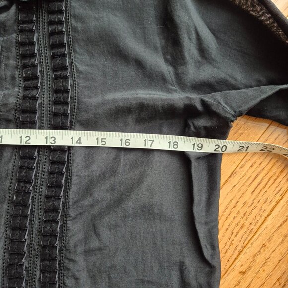 GAP Button Up Tuxedo Velvet Silk Cotton Blend Sheer Blouse 12 - Picture 12 of 14